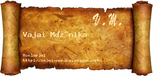 Vajai Mónika névjegykártya